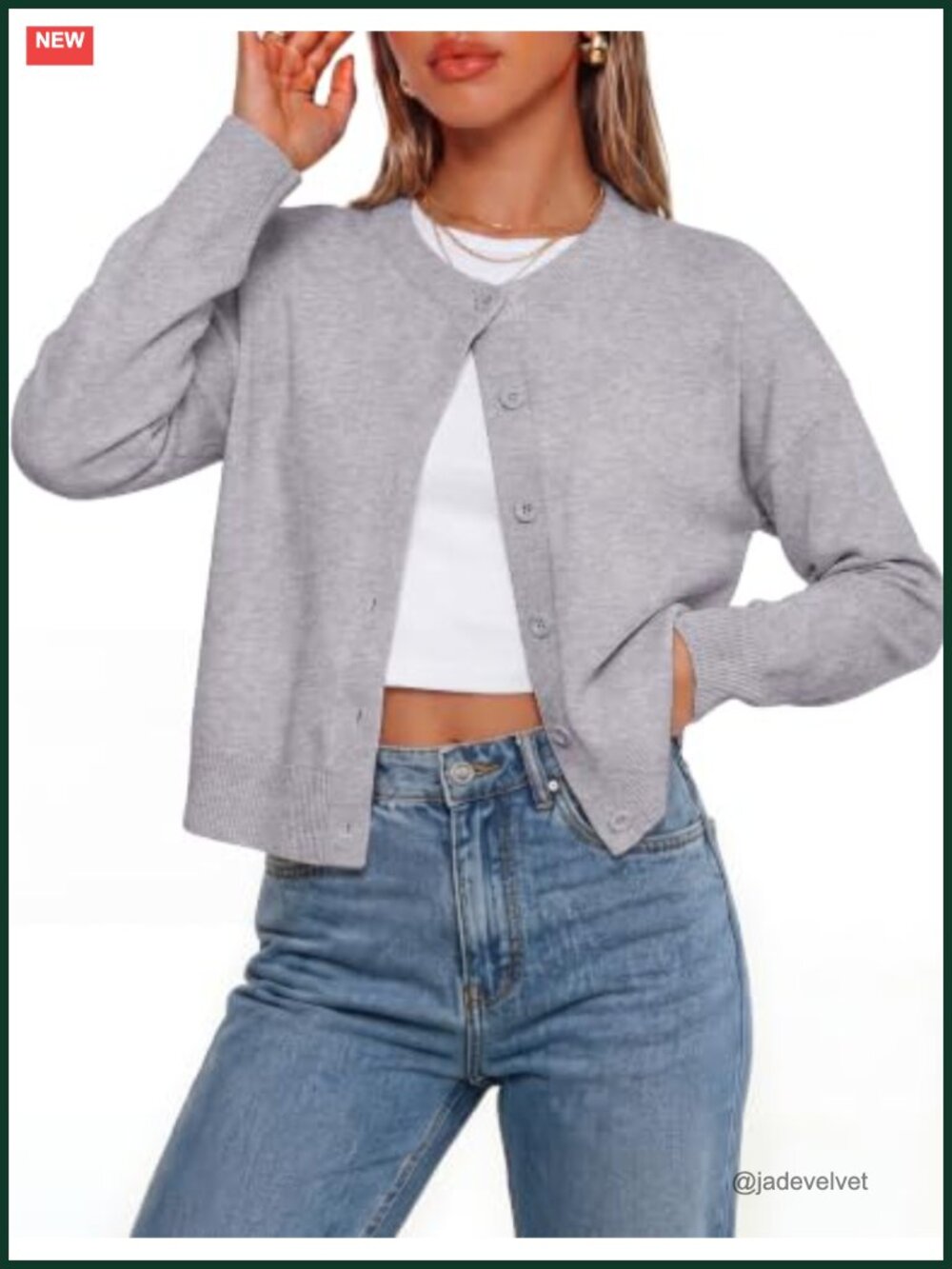 Women's Cropped Cardigan Cotton Blend Buttery Soft Knit Button Up